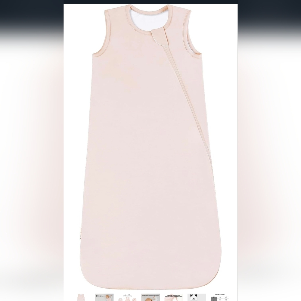 NWOT BUBBLEPANDA Pink Sleep Sack M- 6-12 Months, 1.0 Tog, 2-Way Zipper Wearable